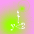 A four- shows a white 'y<3' text and vertical line icon on a pink-to-green gradient background with a green circular glow shifting position