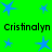 Green background with blue star shapes and repeated black text "Cristinalyn" in two