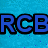 Blue pixelated text 'RCB 4' and 'LYFE' on a blue background with scattered purple dots, partially overlaid by a gray rectangle.