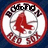 Circular red-and-white icon with a red baseball bat and the text "BOSTON RED SOX" in black, set against a dark blue background.