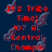 Red pixelated text on dark blue background with four blurred pinkish-purple fish-like shapes scattered around.