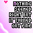 Pixelated text on a pink cloud-patterned background with small heart accents, displaying 'NOTHING SEEMED RIGHT BUT IT TURNED OUT FINE' in black and purple lettering.