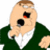 Pixelated cartoon character in green sweater and white shirt holding microphone, with text reading 'You couldnt make me laugh if I was laughin my ass off and you were makin me do it!!!'