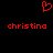 Red pixelated heart symbol above two identical red text strings on black background.