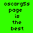 Four pixelated text display 'oscarg5s page is the best' in black on green, brown, red, and olive backgrounds