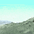 Animated sequence of an orange rabbit-like creature running across a mountainous landscape with flowing tail and ears.