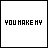 Pixelated text-based animation cycles through phrases about physical reactions and life worthiness with color variations on white background.