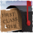 A brown paper bag with 'FIRST CLASS LOVE' text, red envelope icon, and changing letter 'L' to 'O' to 'E' in the lower-left corner.