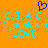 Blue pixelated heart symbol above cyan text on orange background, with repeated 'C.J.A.C. Cjocolokin LOVE' in two