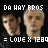 Pixelated image with two human faces side-by-side, overlaid text reading "DA HAY BROS" and "= LOVE X 1280", dark background.