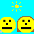 Animated contact sheet of yellow smiley face icons with varying expressions, background elements (sun/moon), and a final row showing crying faces with tears.