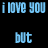 Pixelated blue text on black background forms a wordwall with repeated 'i love you' phrases and a heart symbol.