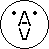 Three circular pixelated faces with black dot eyes and triangular noses, each displaying distinct mouth shapes in a