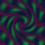Pixelated abstract pattern with swirling green and maroon shapes on a dark background, no visible text or distinct subjects.