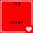 Red square icon with "its" and "over" text, displaying heart symbols in four variations across frames.