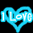 A pixelated icon with a blue heart outline containing "I Love" text, next to soccer-themed elements including a ball and grassy field.