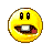 A contact sheet of 13 pixelated yellow smiley face icons arranged in a grid, each displaying distinct mouth expressions and eye shapes against a gray background.