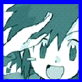 Animated sequence of a teal-haired anime character with wide eyes and open mouth, showing facial expressions and head movements