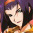 Pixelated static image of a character with dark hair and light skin, likely from an anime series, set against a gradient background with purple and orange tones.