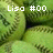 Green kiwi fruit with brown speckled skin arranged in a dense cluster, with white text reading 'Lisa #00' overlaid on the top-left, top-right, and bottom-left sections.