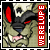 nine identical pixelated images showing a creature with red eyes and text reading "WERE LUP" on the right side