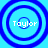 Four identical blue circular patterns with white text "Taylor" centered on a light blue background, arranged in a