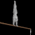 A grayscale animated sequence showing a gymnast performing on parallel bars against a black background, with the word "Gymnast" displayed below.