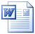 Pixelated blue 'W' icon overlaid on a document with horizontal lines and a square placeholder, all in light blue and white tones.