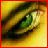 A pixelated icon with a central green shape surrounded by yellow and brown tones, bordered by red-orange edges.