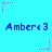 Pixelated blue background with repeated 'Amber<3' text and pink/grey star animations.