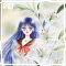 Pixelated static icon of a cartoon fairy with blue hair and red bow against floral background, partially obscured by pixelation.