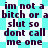 Pixelated text on a cyan and white checkered background with a repeating pattern of the phrase "im not a bitch or a slut so dont call me one" in dark purple letters.
