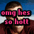 A four- of pixelated text overlays on celebrity images with blue, pink, and black lettering
