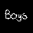 Pixelated text-based animation on black background with white and gray text elements cycling through phrases.