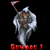 A pixelated animated contact sheet showing two frames of a hooded figure with scythe and red particles against black background.