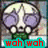 A pixelated cartoon character with purple eyes and white hair wears a green shirt, displayed across six with changing text overlays