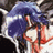 A pixelated anime-style character with blue hair and red accents on a white outfit, next to text reading "Anime IM" and "cOm" on a black background.