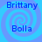 Four identical blue spiral backgrounds with 'Brittany' text at top and 'Bolla' text below, arranged in a on a solid light blue background