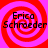 Four identical spiral patterns with red and pink hues, each containing the text 'Erica Schroeder' in black font.