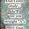 A static image with layered text blocks on a textured background, displaying a motivational quote about academic success.