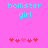 Pixelated cyan text 'hollister girl' on bright pink background with red and pink heart symbols below.
