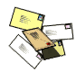 Animated sequence showing envelope and letter icons transitioning between closed, open, and text-display states.