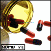 nine shows a bottle pouring capsules with text "NUMB ME" in each