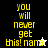 Yellow pixelated text on black, white, and gray backgrounds with a star cursor changing from white to black.
