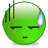 Two side-by-side animated frames of a green cartoon character with closed eyes and a sweat drop on its head, displayed as a contact sheet.