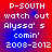 Pixelated text on red and blue gradient background with four identical showing 'P-SOUTH watch out Alyssa's comin' 2008-2012'