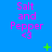 Blue background with repeated pink text "Salt and Pepper <3" in three , green plus signs and X symbols scattered across the image