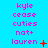 Three vertical of pink text on cyan background with animated red symbols changing between observations