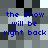 Blue text reading 'the show will be right back' repeated twice on a gray and black pixelated background with white and black squares.