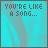Animated contact sheet of a 5x5 grid showing sequential frames from an animated buddy icon with cyan background and repeating text lyrics.
